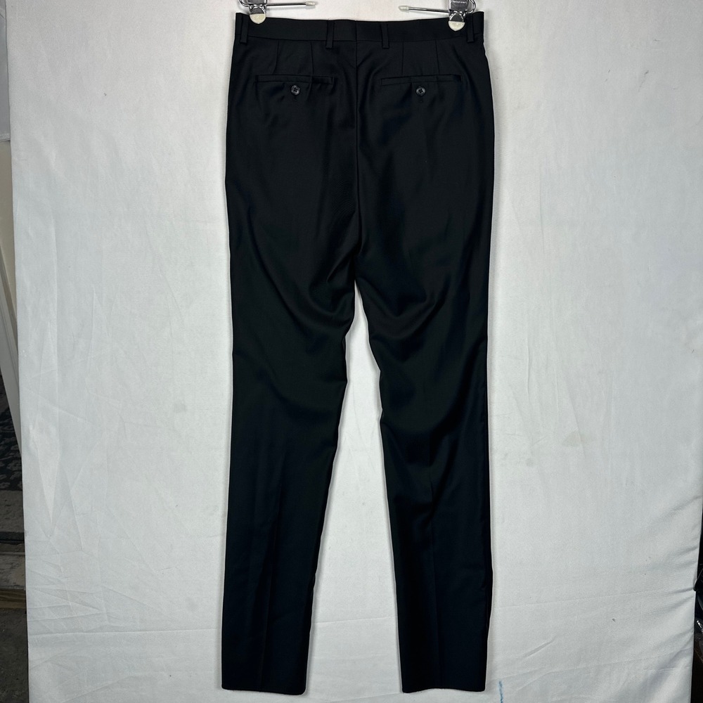 John Varvatos USA Bleecker Street Black Wool Dress Pants Mens 30 Unhemmed NEW - Picture 2 of 12
